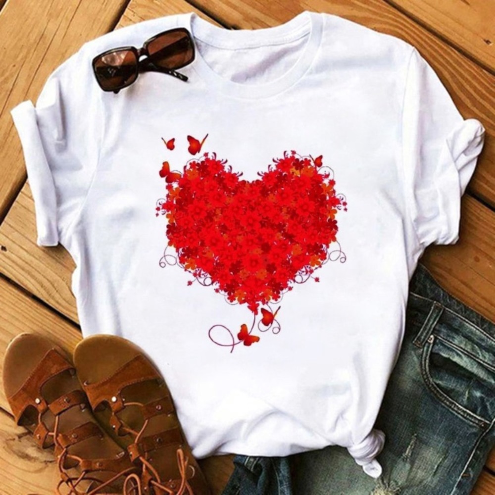 New beautiful heart T shirt with butterflies.